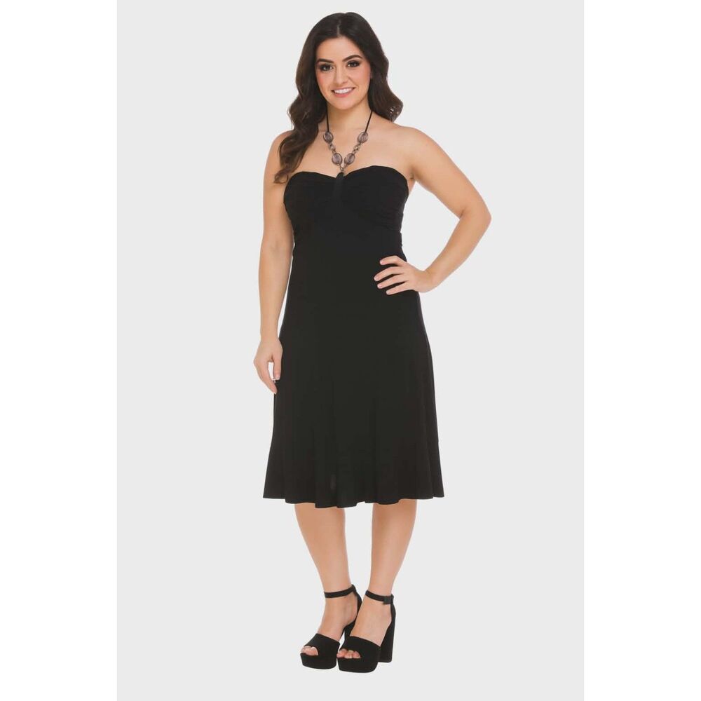 Vintage Black TUBE TOP Dress Sleeveless 90's Spandex Women's WOMAN'S Medium